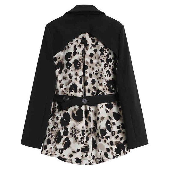 

women's suits & blazers [eam] women leopard print backless big size blazer notched collar long sleeve jacket fashion spring autumn 2022, White;black