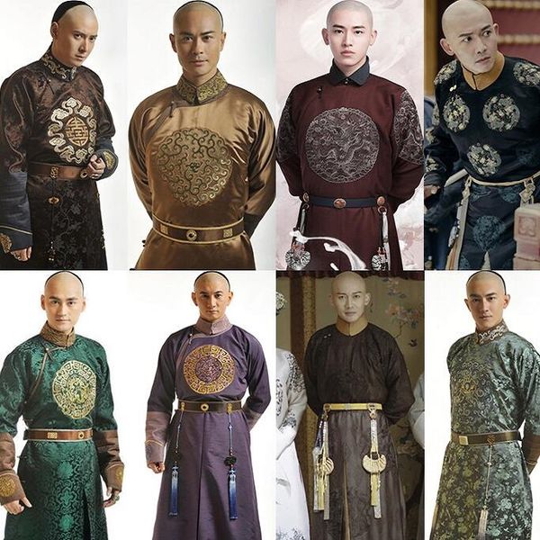 Manchu Dinastia Qing uomini Cina antica vestiti fratello dell'imperatore COSTUME Principe abiti antichi Abito antico del Signore di Baylor