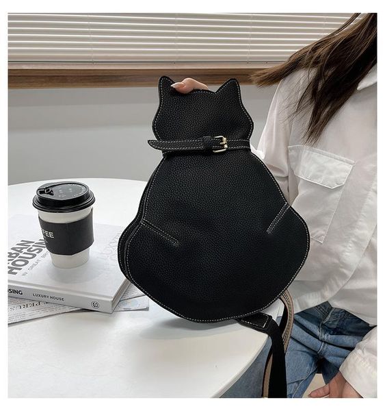 

evening bags 2021 cartoon cat shaped women's crossbody bag fashion purses and handbags fun travel for female shoulder