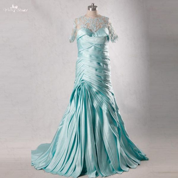 

party dresses rse196 light blue bandage ribboned pleated satin mermaid plus size evening dress, White;black