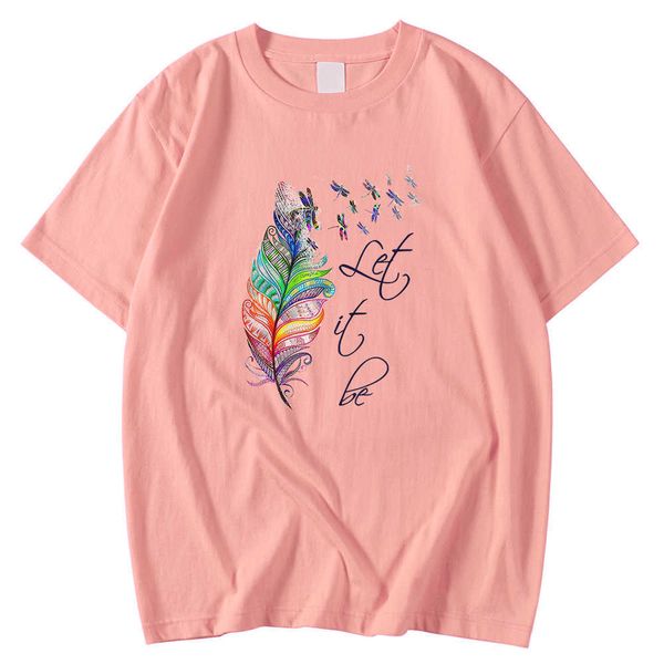 Мода S-XXXL Мужские футболки Весна Летние футболки TEE Пусть это будет творчество Печать одежды с короткими рукавами мягкие футболки TEE Mens Y0809