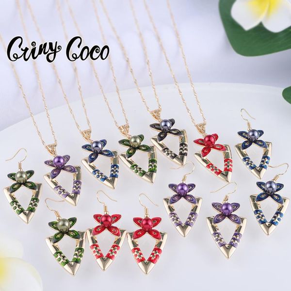 

earrings & necklace hawaiian polynesian jewelry set 2021 design dangle wholesale sets with for women lady, Silver