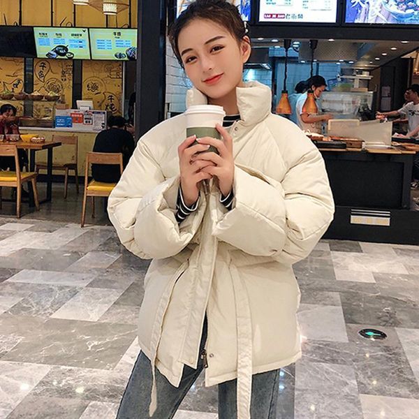 

winter woman ins fashion loose cotton-padded women short parkas warm thickened harajuku female jacket outwear women's down, Black