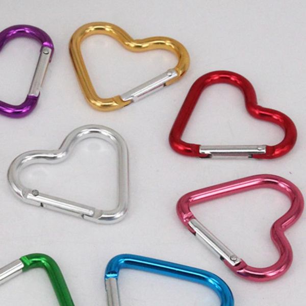 

cords, slings and webbing 10pcs heart shape mountaineering hook aluminum climbing button survival gear carabiner rock tools