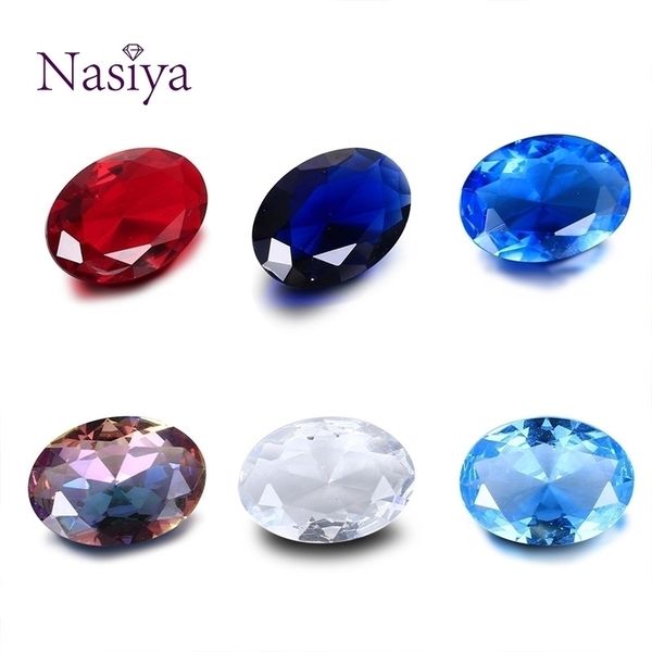 Nasia Gizemli Gökkuşağı Boncuk Hakiki Spinel Zirkon 13 * 18mm Oval Taş Gevşek Taş Yüzük Takı için DIY 10 adet