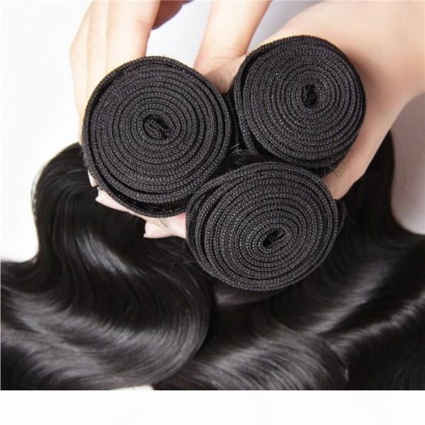 

twig 3 pcs 10a virgin remy hair body wave so lace front for women human hair, Black;brown