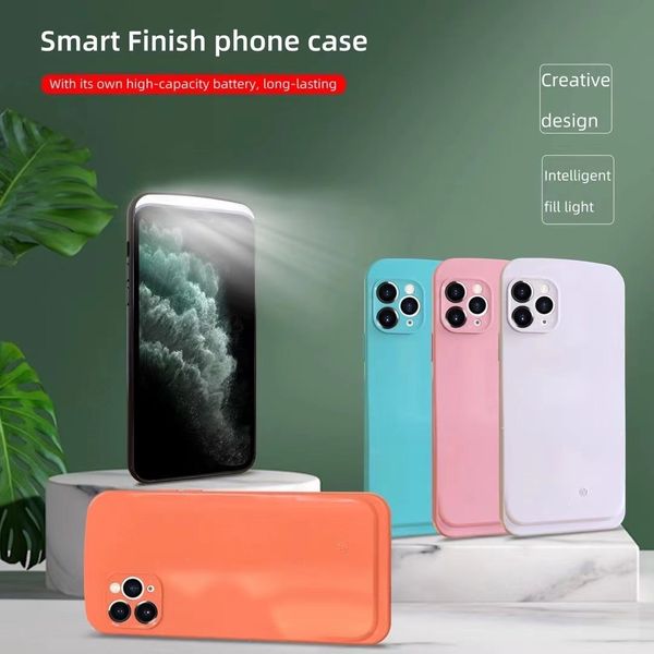 Selfie Fill Light Phone Case для iPhone 12 11 Pro XS MAX XR 8 7 Защитная крышка Благосовесной лампы Интегрированный дизайн Живой широковещательный якорный якорный красный