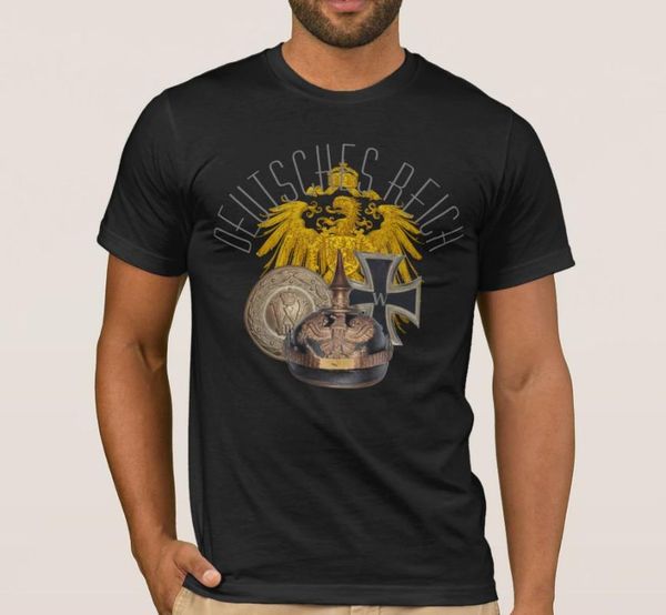 

men's t-shirts wwi germany symbols prussian eagle pickelhaube buckle iron cross t-shirt. summer cotton short sleeve o-neck mens t shirt, White;black