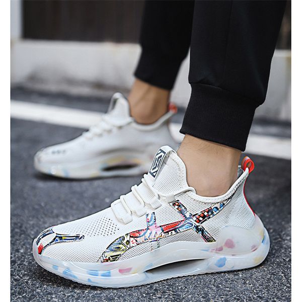 

2021 running shoes hollow out thick-soled tennis men white black summer korean fashion casual shoe large size breathable sneakers run-shoe #