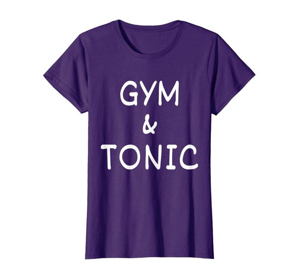 

womens funny gym and tonic shirt for drinking lovers, White;black