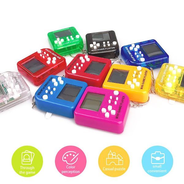 

portable game players mini tetris child pocket consoles electronic pets machine brick gaming keychain toys