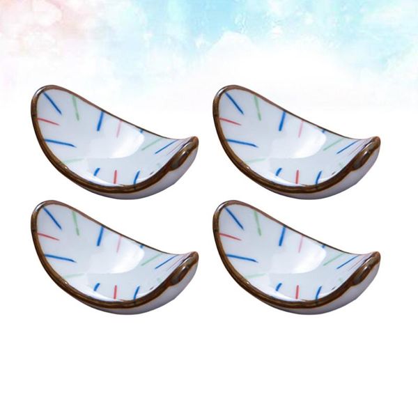 

chopsticks 4pcs el sushi dishes blue and white porcelain rest holder (white + brown)