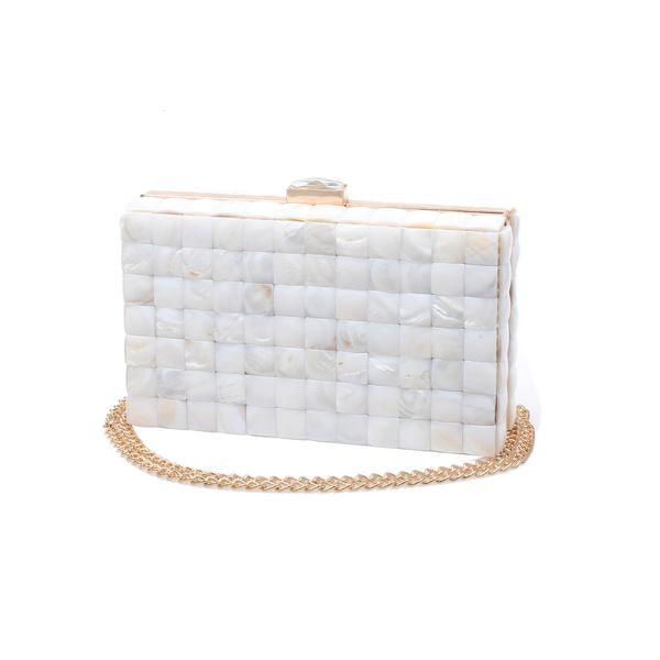 

fashion evening bag marbling square acrylic lock box holding dinner chain bridal