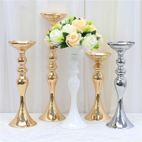 

decorative flowers & wreaths gold white silver candle holders metal candlestick flower stand vase table centerpiece event rack road lead wed