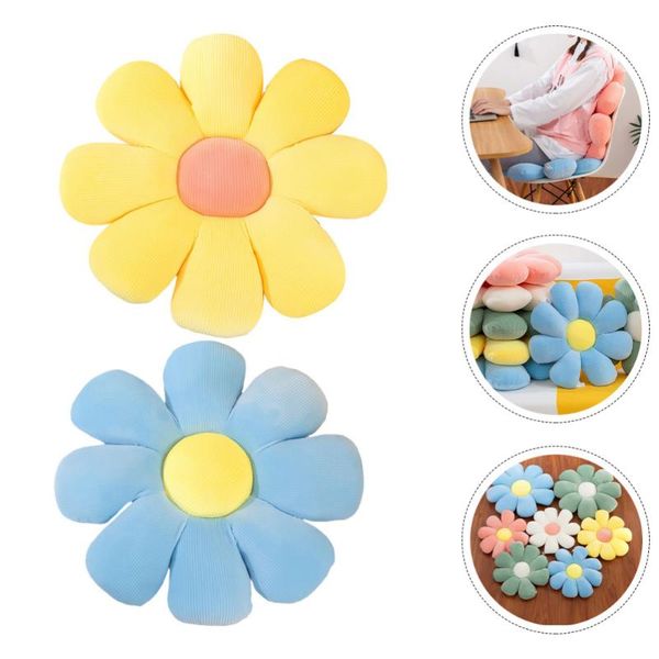 

cushion/decorative pillow 2pcs flower design cushion adorable floor bedroom decor blue yellow