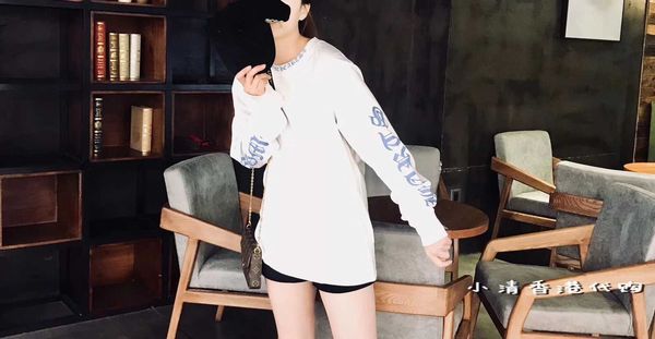 

kong hong crosin long sleeve 2021 new ch men's and women's personalized printing casual loose botto 3sn2, Black