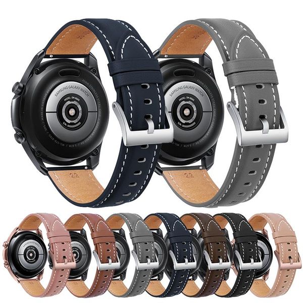 

watch bands genuine leather strap for samsung active 2 3 galaxy s3 s2 42/46mm 41/45mm band bracelet gear sport 20/22mm belt wristbands, Black;brown