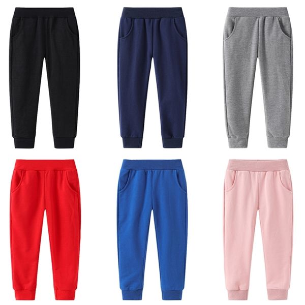 

6 colors solid color kids pants casual loose thin boys and girls sweatpants comfortable pants for kid 2-8 year children clothing 210303, Blue