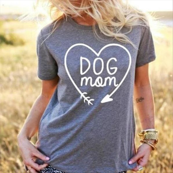 

dog mom arrow print womens cotton funny yong girl street tee 6 colors mf 20, White