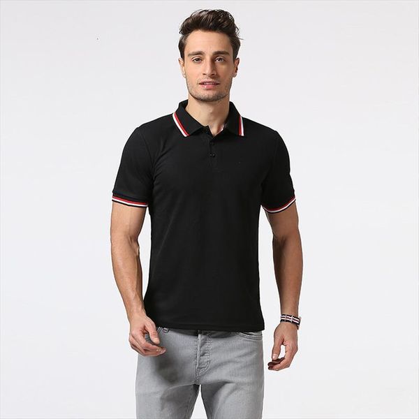 

stitching embroidery printed shirt shirts men polos with short sleeves of leisure fitness man, White;black