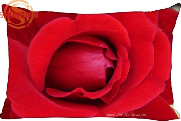 

pillow case custom red rose pillowcase zippered rectangle cover cases size 45x35cm,40x60cm,45x75cm,50x75cm(two sides)