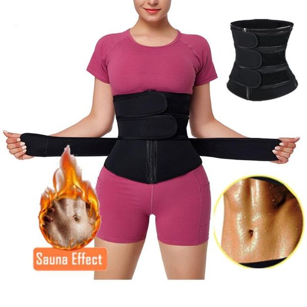 

waist support trainer women corset sweat slimming belt girdle tummy body shaper fat burning fitness modeling strap, Black;gray