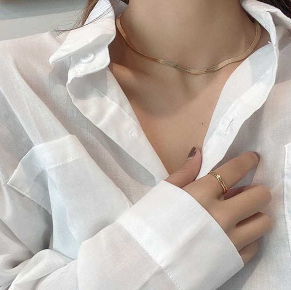 

2021 fashion snake bone necklaces golden silver color titanium steel necklaces necklace short women holiday romantic jewelry