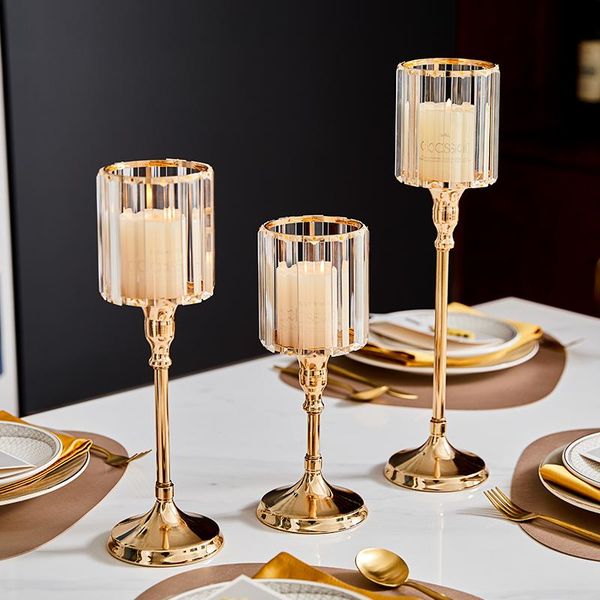 

candle holders nordic glass modern gold romantic dinner wedding table metal candelabros centro de mesa decoration home bs50zt
