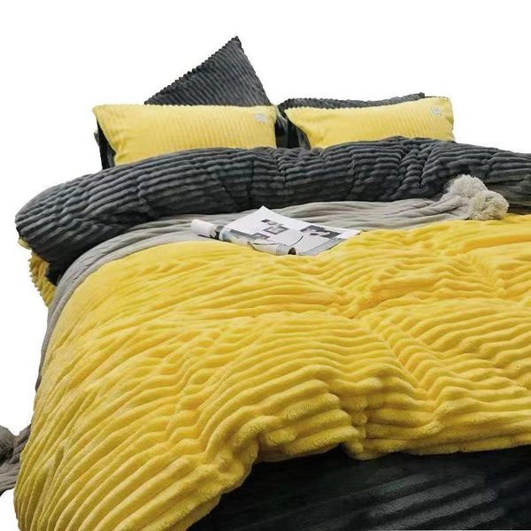 

bedding sets internet celebrity winter coral fleece 4-pc quilt cover flannel bed milk double-sided with velvet thickened anti-static