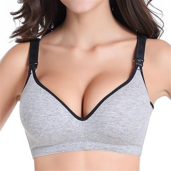 

maternity intimates gray nursing bras cotton pregnant breastfeeding pregnancy women underwear breast feeding bra, White
