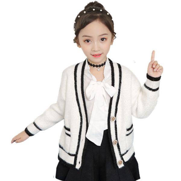 

2021 new sweaters spring fall baby girl single-breasted solid color mesh cardigan children outwear to girls 4-13years old w6cd, Blue