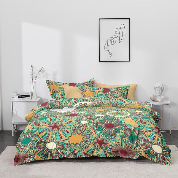 

bedding sets simple plaid cartoon skin friendly three piece set