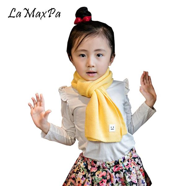 

scarves & wraps lamaxpa fashion children warm cotton scarf boys girls classic with small smile pattern child soft solid, Red;brown