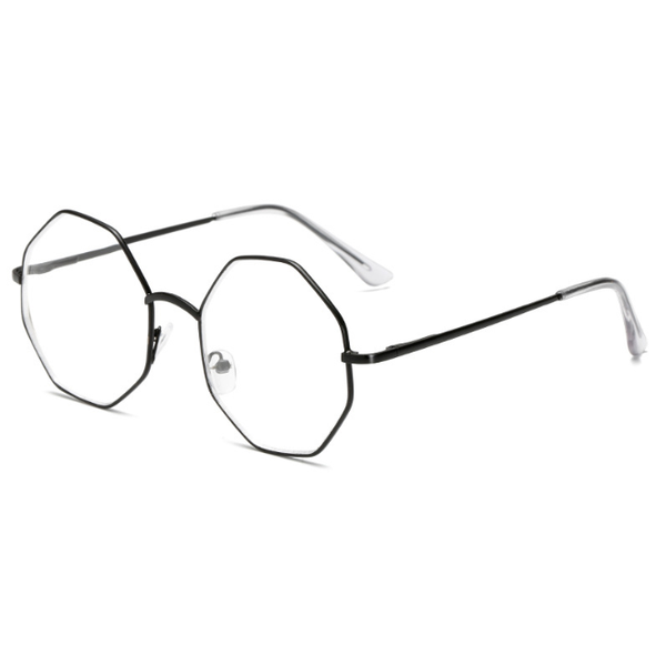 

fashion sunglasses frames 1pc retro men women anti-blue glasses classic octagon metal anti blue light eyeglasses eye wear accessories simple, Black