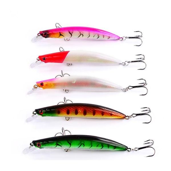 

new plastic minnow laser fishing bait 11.5cm 14g 5colors 4# hooks 3d eyes artificial lu jllsqv sport777