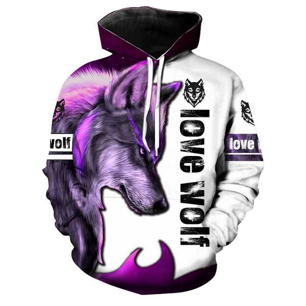 

men's hoodies & sweatshirts animal wolf 3d print man autumn and winter fashion pullover cosplay hip hop sweatshirt novelty teens hoodie, Black