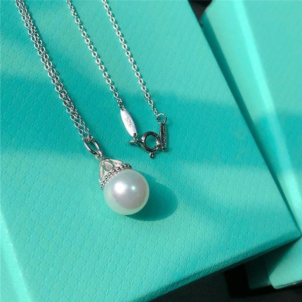 

classic charm, elegant love pearl pendant necklace, holiday birthday gift, Silver