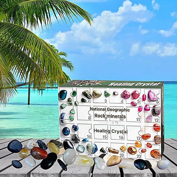 

gift wrap 24 grids box countdown christmas natural stone surprise annual ornament