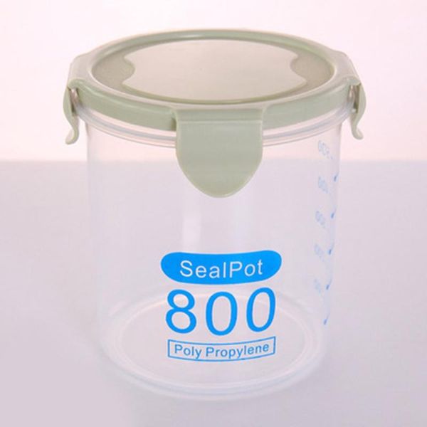 

round transparent sealed can glass jar sealed kitchen storage bottle