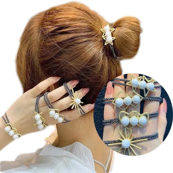 

hair accessories cute girls ties rubber bands geometric sun heart stars elastic for women fashion, Slivery;white