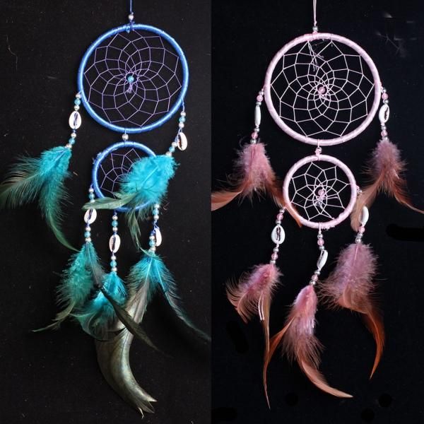 

jw-white dreamcatcher wind chimes style feather pendant dream catcher gift