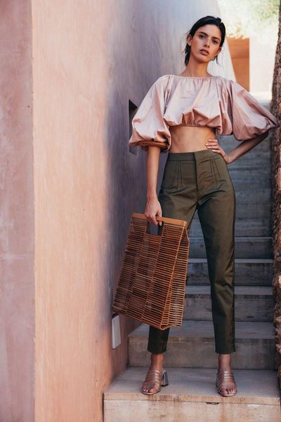 

women's pants & capris ael simple slim women pencil army green fashion street clothing 2021 summer elegance femme trousers, Black;white