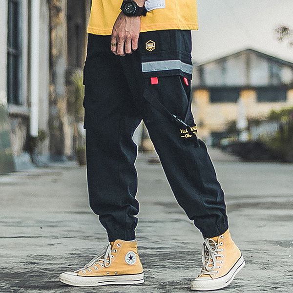 

new multi 2021 pocket men's hip hop sports pants pe6l, Black