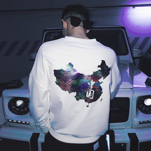 

2021 new preto branco hoodie masculino o-pescoo manga comprida pulver china mapa hoodies para homens casual camisolas roupas da b7x2, Black