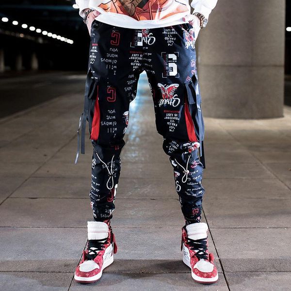 

men's pants 2021 overalls mens autumn fashion brand student korean style trendy ins harem loose tapered cropped sports and leisure, Black