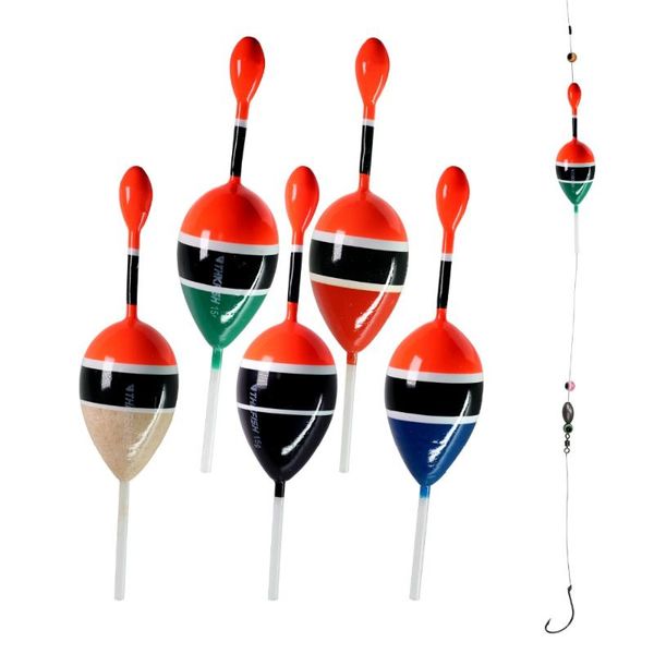 

fishing accessories 5pcs/lot slip float bobbers 15g 5g balsa wood 5 colors bobber rigs