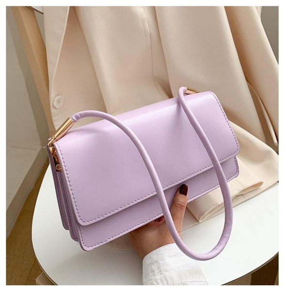 

evening bags soft pu leather baguette shoulder for women 2021 simple armpit bag lady handbags female trend solid color travel hand