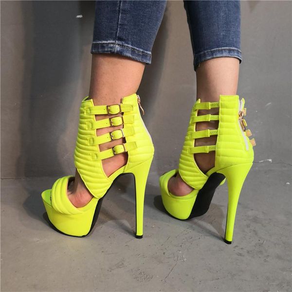 

sandals pole dance shoes stripper high heels women show buckle strap party club platform high-heeled wedding neon, Black