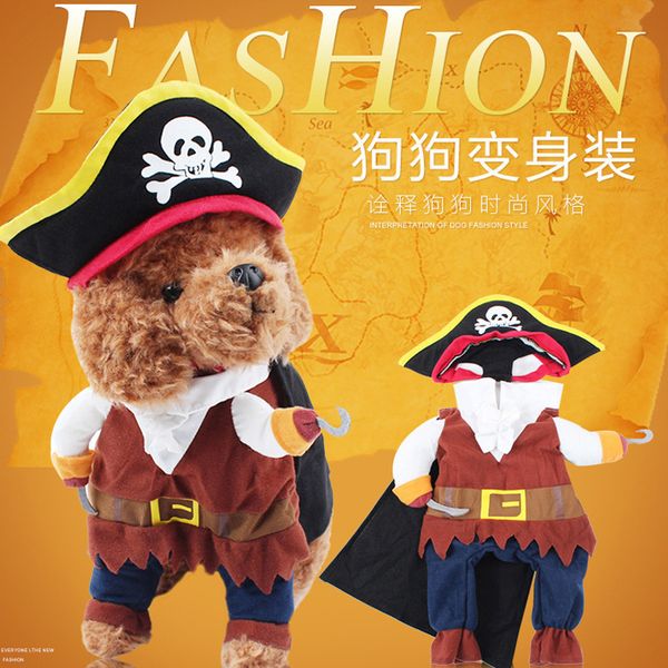 

funny pirate turns into upright dog cat pet cloth teddy autumn winter vip