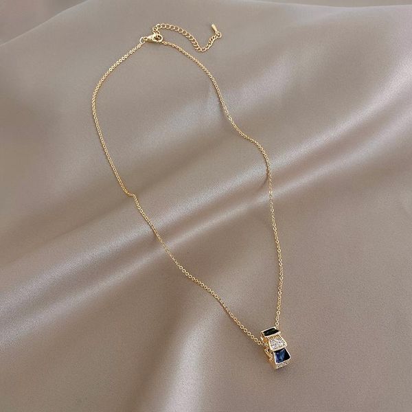 

chains zircon pendant necklace women collarbone neck chain jewelry 2021, Silver